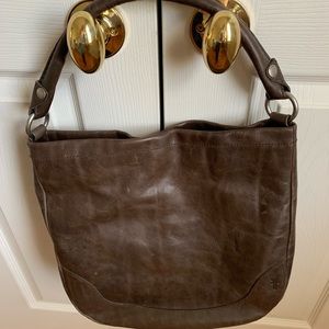 FRYE Melissa Hobo Leather Handbag & Crossbody: Ice